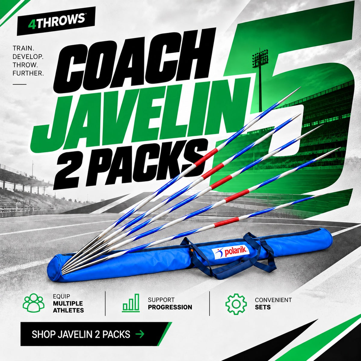 Coach Javelin 5 Packs | Javelin Training Equipment | 4Throws