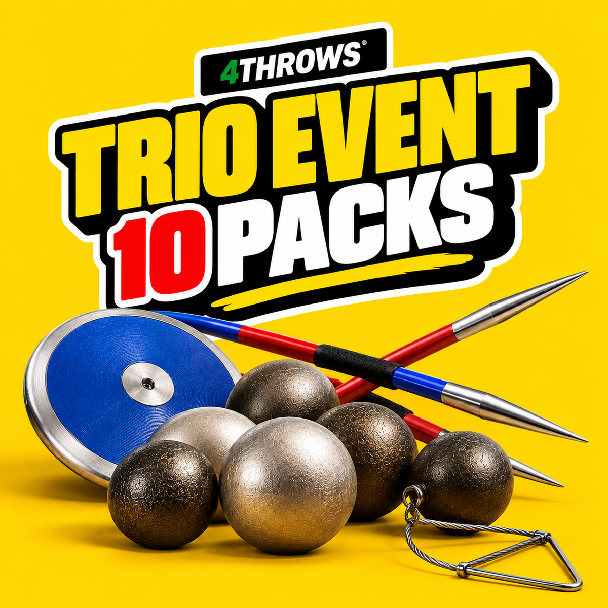 Trio Event 10 Packs | Track and Field Equipment | 4Throws