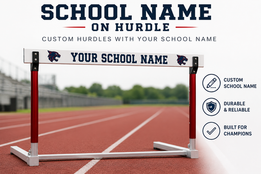 School Name on Hurdle Board
